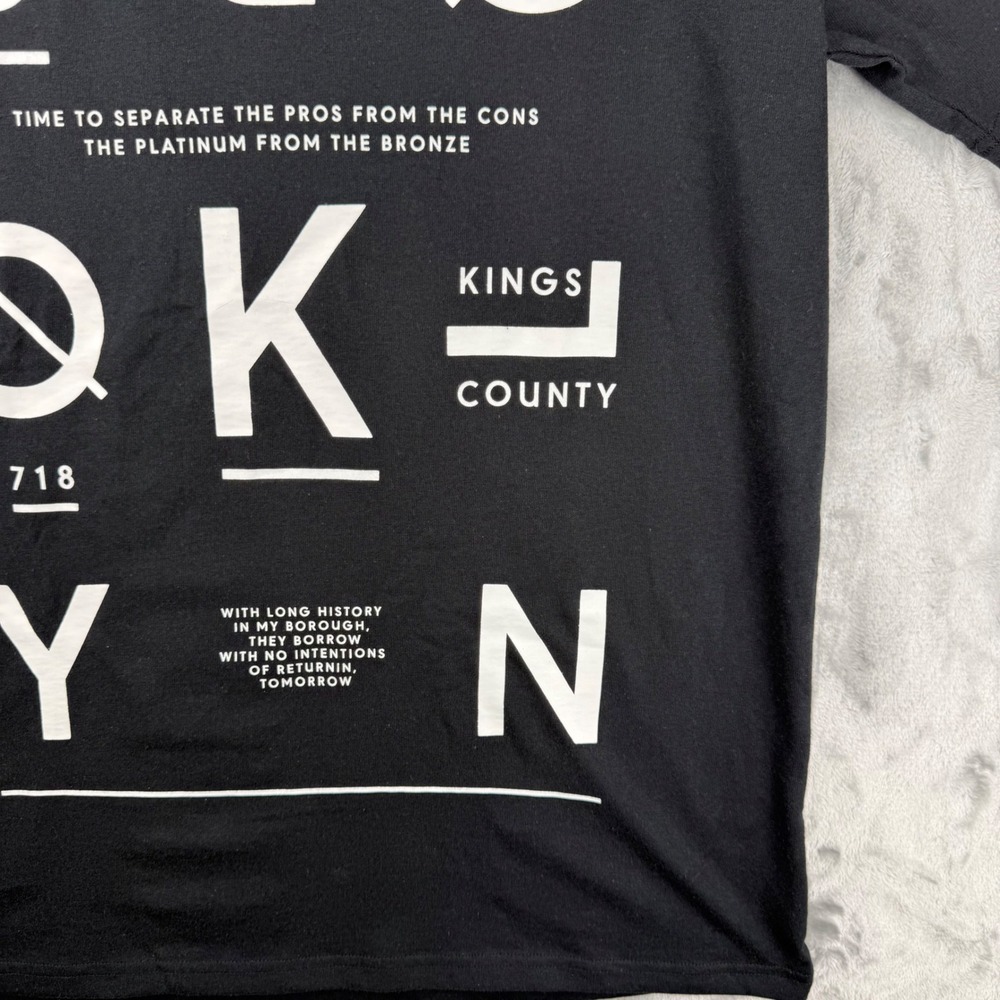 Rocawear BLVK Brooklyn Kings County Mens T-Shirt Black Cotton Large Streetwear - Picture 7 of 16